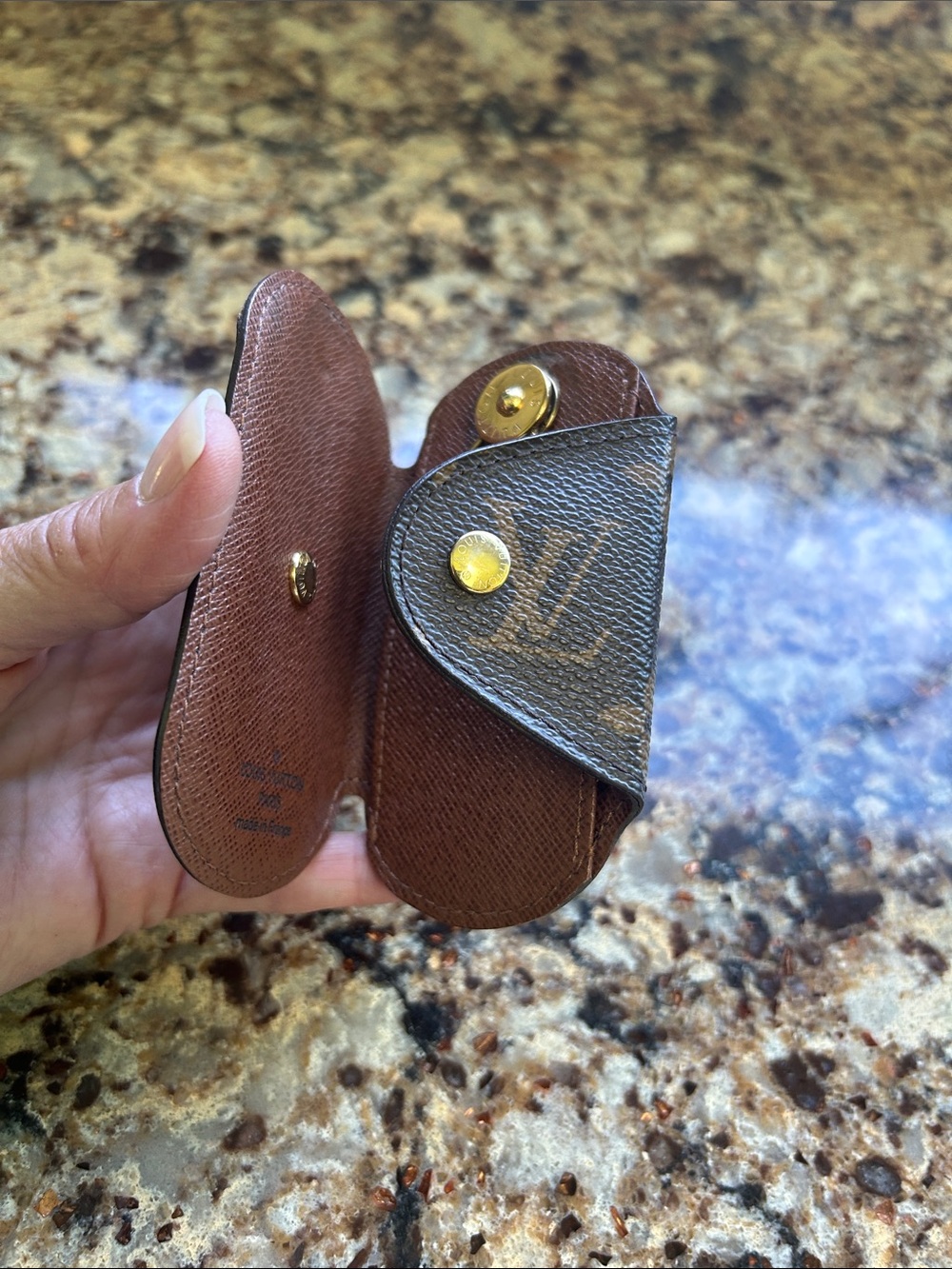 Louis Vuitton Monogram Snap Key Pouch in Brown and Gold - Picture 12 of 15